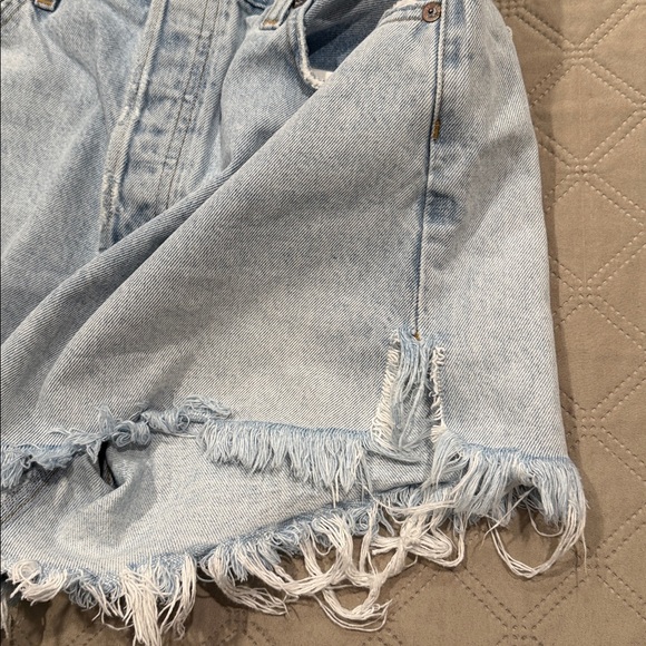 Agolde Light Blue Button-Fly Short - Picture 11 of 12